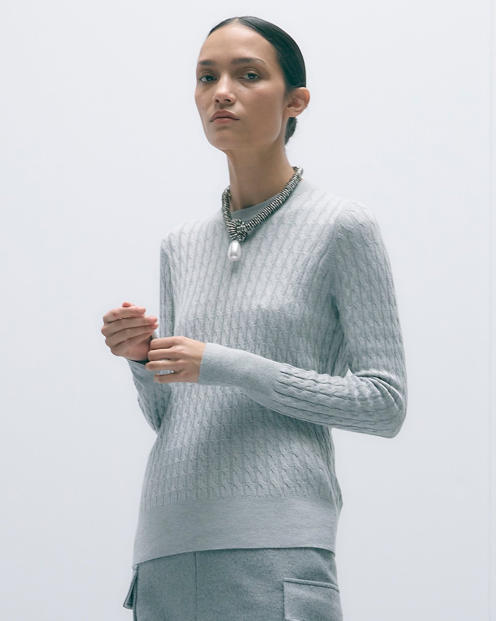 Rania Lightweight Cable Sweater - Image 4