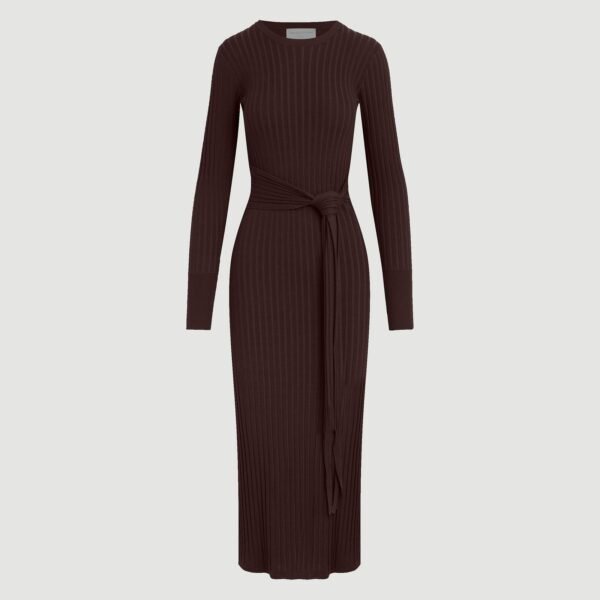 Carmen Tie-Front Ribbed Dress (Petite)