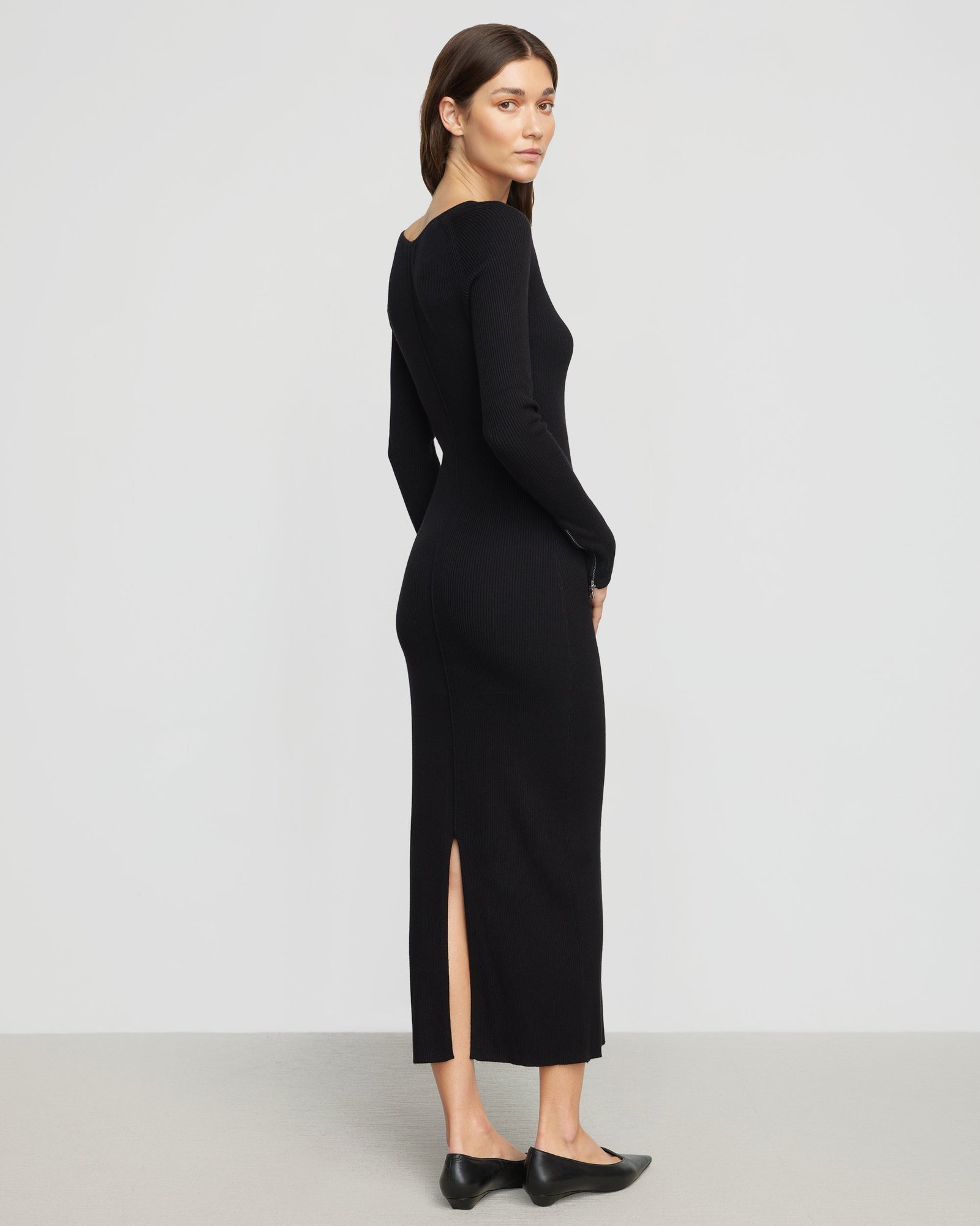 Elizabeth Zipper-Sleeve Ribbed Dress - Image 6